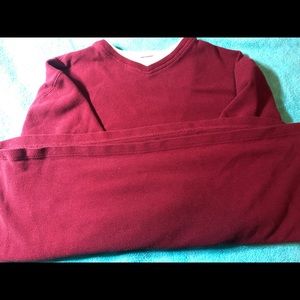 Rountree & York red thermal shirt with mock white tshirt neck XL